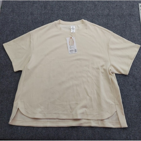 Member's Mark Tops - Members Mark Shirt womens XXL Beige Short Sleeve Luxe Tee Stretch Soft NWT‎